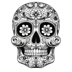 Mexican skull isolated on white