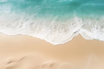 Foto op Plexiglas beautiful sandy beach and soft blue ocean wave © areef