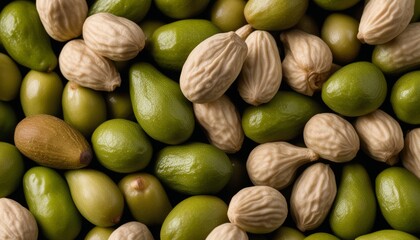  A bounty of fresh, green almonds ready for harvest