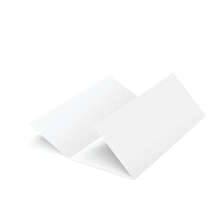 Tri folded booklet mockup. Blank white brochure mock up. Isolated vector illustration on white background. Vector