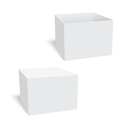White Product Cardboard Package Box. Vector