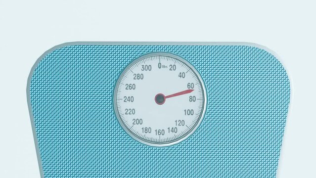 3d animation of body weighing scale isolated on the white background