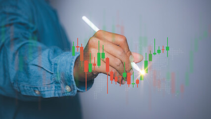 Businessman trading forex stock market. Business financial data.