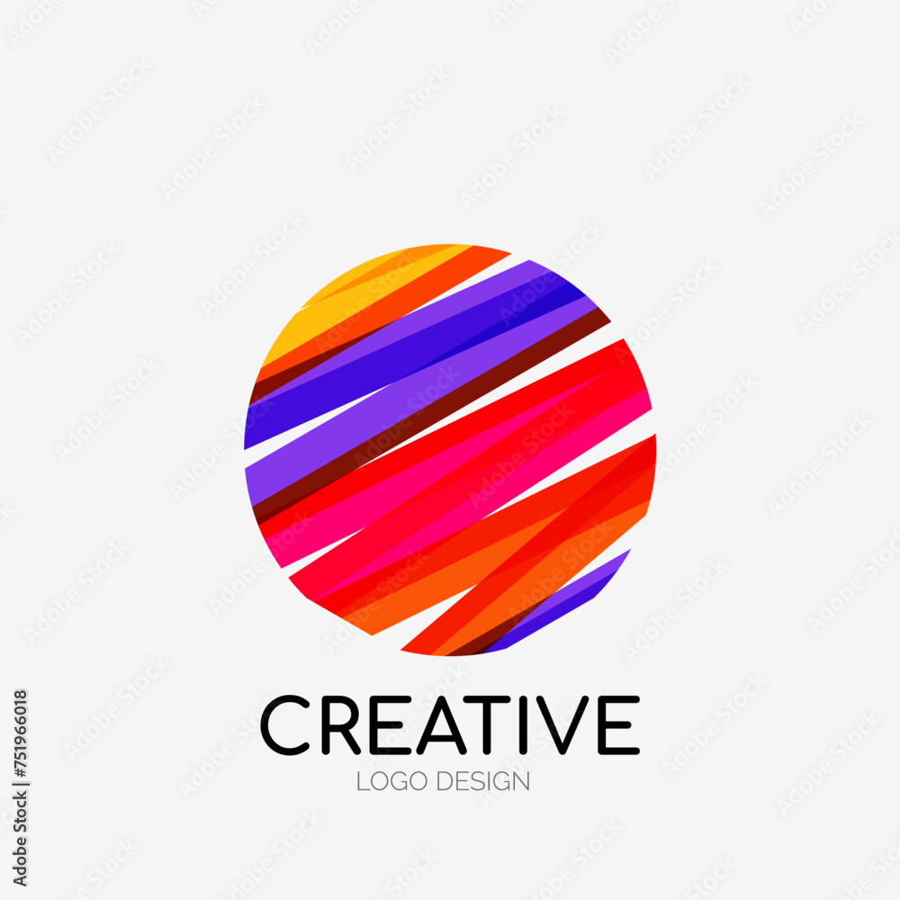Poster Modern abstract logo design. Geometric vector art. Clean overlapping lines and abstract shapes. Perfect for modern brand