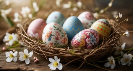 Fototapeta na wymiar Egg-straordinary Easter Decor