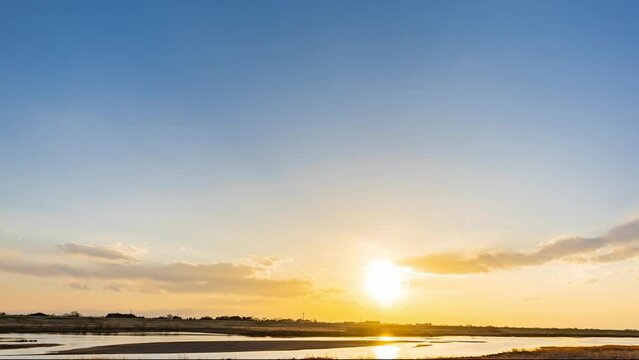 日没のタイムラプス