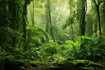 Background of tropical forest - obrazy, fototapety, plakaty