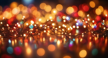 Fototapeta na wymiar Bright and festive string lights, perfect for holiday celebrations!