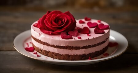 Obraz na płótnie Canvas Elegant Valentine's Cake, ready to share love