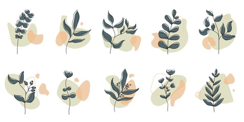 Boho Abstract Floral Set