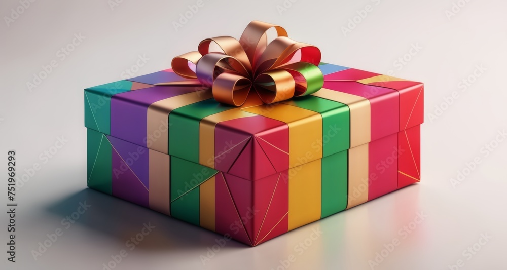 Sticker  A gift box with a colorful ribbon, ready to bring joy