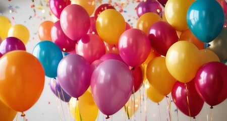  Joyful celebration with a burst of colorful balloons!