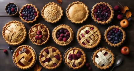  Delicious assortment of fruit pies, ready to be savored!
