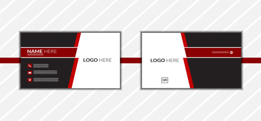Double sided business card and colored of vector design template.