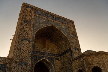 Fototapeta na wymiar Beautiful historical buildings in the Old Town of Bukhara, Uzbekistan