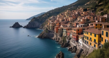Fototapeta na wymiar Vibrant coastal village, a picturesque Mediterranean escape