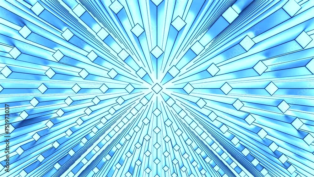Poster abstract columns with the distortion of space. motion. optical illusion with dots and pillars around