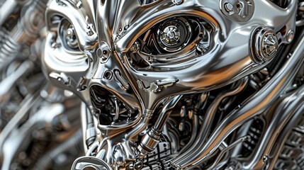 Cybermetallic marvelous Combine futuristic cybernetic elements with traditional metalwork aesthetics to create an awe inspiring artwork