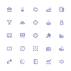 Business Finance Duoline 2d Icon. Editable stroke. Pixel Perfect at 32x32