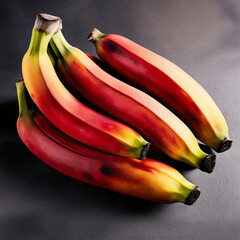 fresh red banana. group of varieties of banana with reddish-purple skin. Musa acuminata Red Dacca