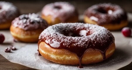 Obraz na płótnie Canvas Deliciously tempting donuts, ready to be savored!