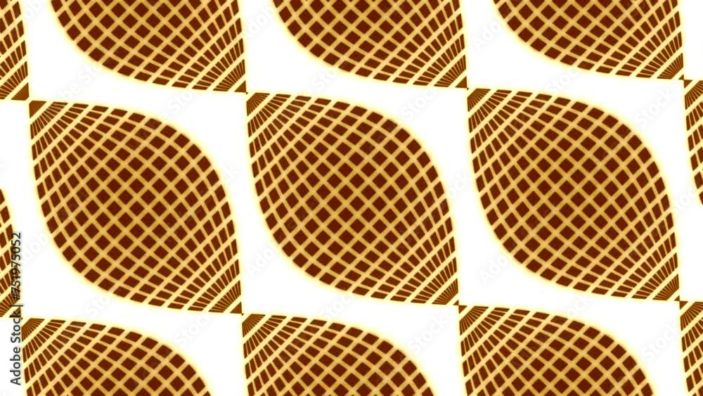 Aufkleber Moving lines of grid pattern creating 3D effect. Design. Moving pattern with circular lines and hypnotic grid inside. Pattern with illusion of movement in pattern on white background