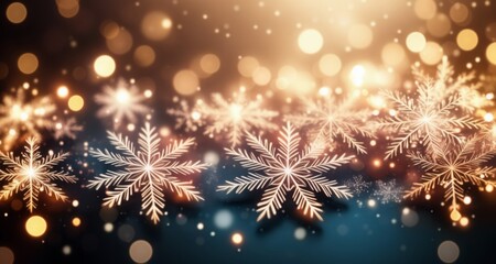 Obraz na płótnie Canvas Warm Glow of Festive Snowflakes