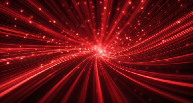  Blurred red light streaks, creating a dynamic motion effect