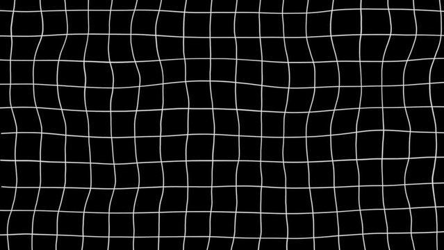 Abstract black and white wavy grid background animation
