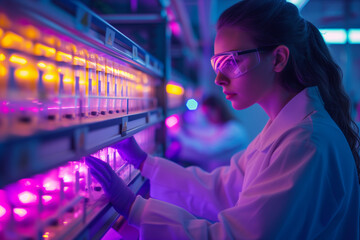 scientist conducting research in biotech lab