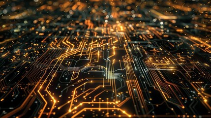 Vibrant abstract circuit cyberspace design concept