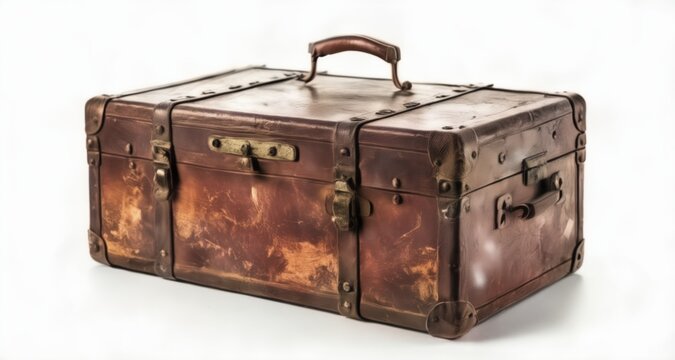  Vintage charm - A well-traveled, antique leather suitcase