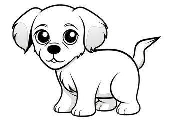 Fototapeta premium Simple coloring page of a puppy
