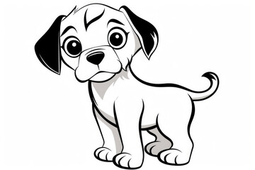 Fototapeta premium Simple coloring page of a puppy