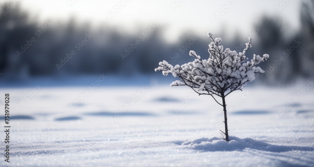 Wall mural  Enduring beauty in winter's embrace