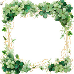 St Patrick's Day invitation border frame white background