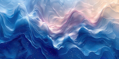 Abstract blue wavy background for graphics use. Created with Ai - obrazy, fototapety, plakaty