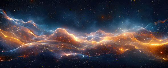 Aurora borealis in space. Created with Ai - obrazy, fototapety, plakaty