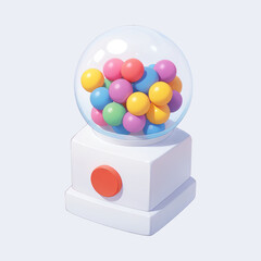 Colorful Gacha Plastic Box Toy Icon Illustration