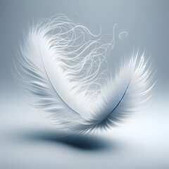 white feather on a white background