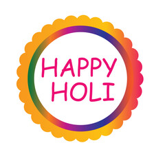 Happy Holi Social Media Poster in circle 