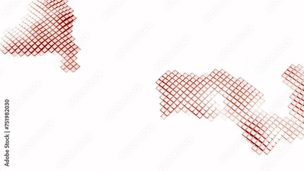 Poster abstract surface with moving square patches. motion. moving spots on white background with squares. 