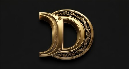  Elegant Gold Letter D