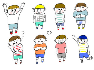 Naklejka premium イラストセット 男の子01