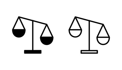 Scales icon set . Law scale icon. Justice sign