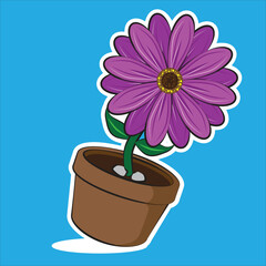 Naklejka na ściany i meble flower in a pot