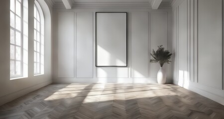  Elegant interior with natural light and geometric flooring
