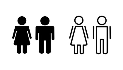 Man and woman icon set. male and female symbol