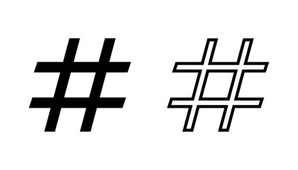 Hashtag icon set. hashtag symbol