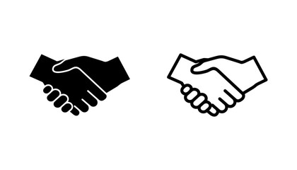 Handshake icon set. business handshake. contact agreement